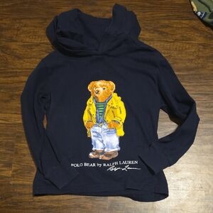 Ralph Lauren Kids Navy Hoodie with Bear in Yellow Jacket